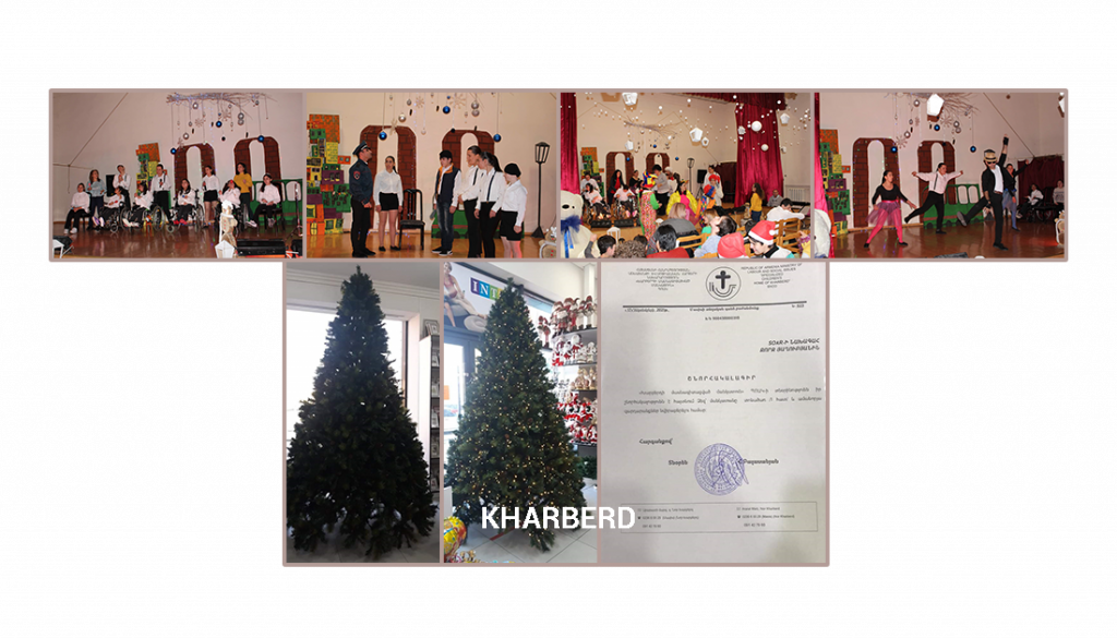 Celebrazione di Natale per i bambini dell'orfanotrofio di Kharberd finanziato dalla Society for Orphaned Armenian Relief (SOAR)