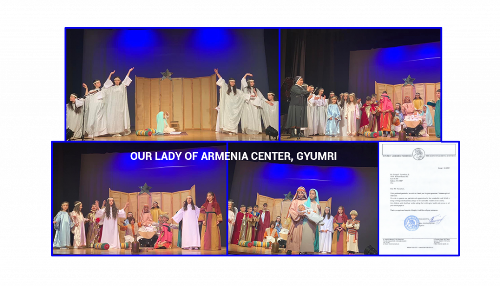 Celebrazioni natalizie e regali per il Centro Nostra Signora dell'Armenia, Gyumri finanziato dalla Società per il Soccorso Armeno degli Orfani (SOAR)