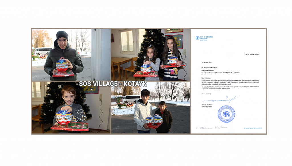 Celebrazione natalizia per SOS Children's Village Kotayk finanziato da SOAR