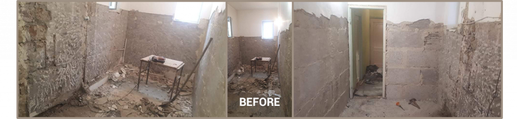 Prima delle foto lavori di ristrutturazione del bagno a Yerevan Children's Home (Nork)
