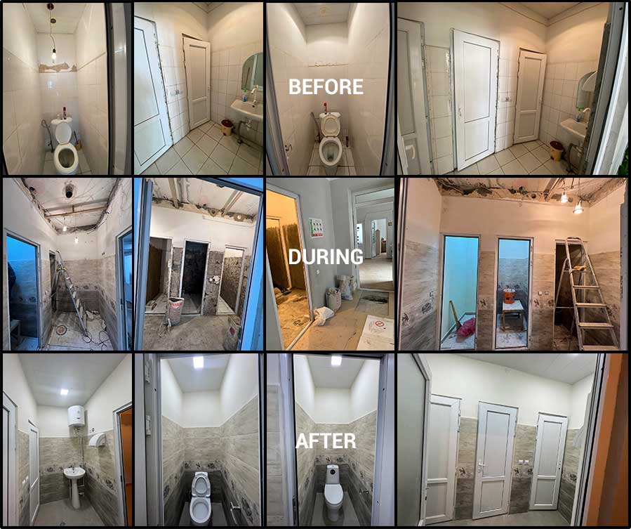Renovaciones de baños en el Centro de Día Estatal de Ereván (SOAR)