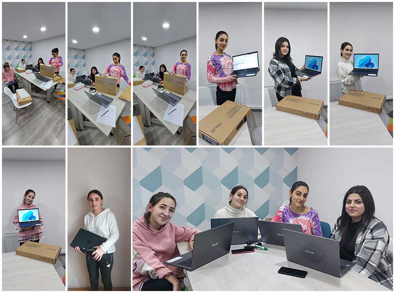 Nouveaux ordinateurs portables pour les jeunes filles du SOAR Transitional Center, Gyumri