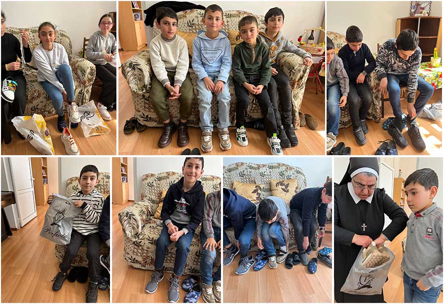 Shoes for the children of OLA Tashir