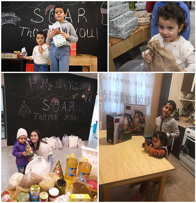 Alimentos, ropa y enseres domésticos para la familia desplazada de Artsaj de Mkhitar Hrutyunyan