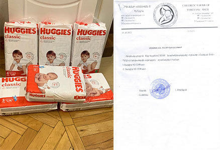 Pannolini per la casa dei bambini di Yerevan
