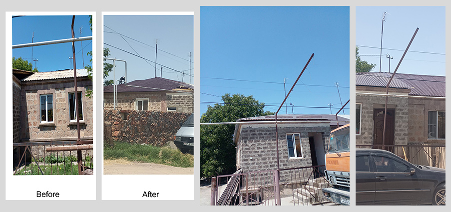 Roof renovations at the home of fallen soldier Taron Poghosyan
