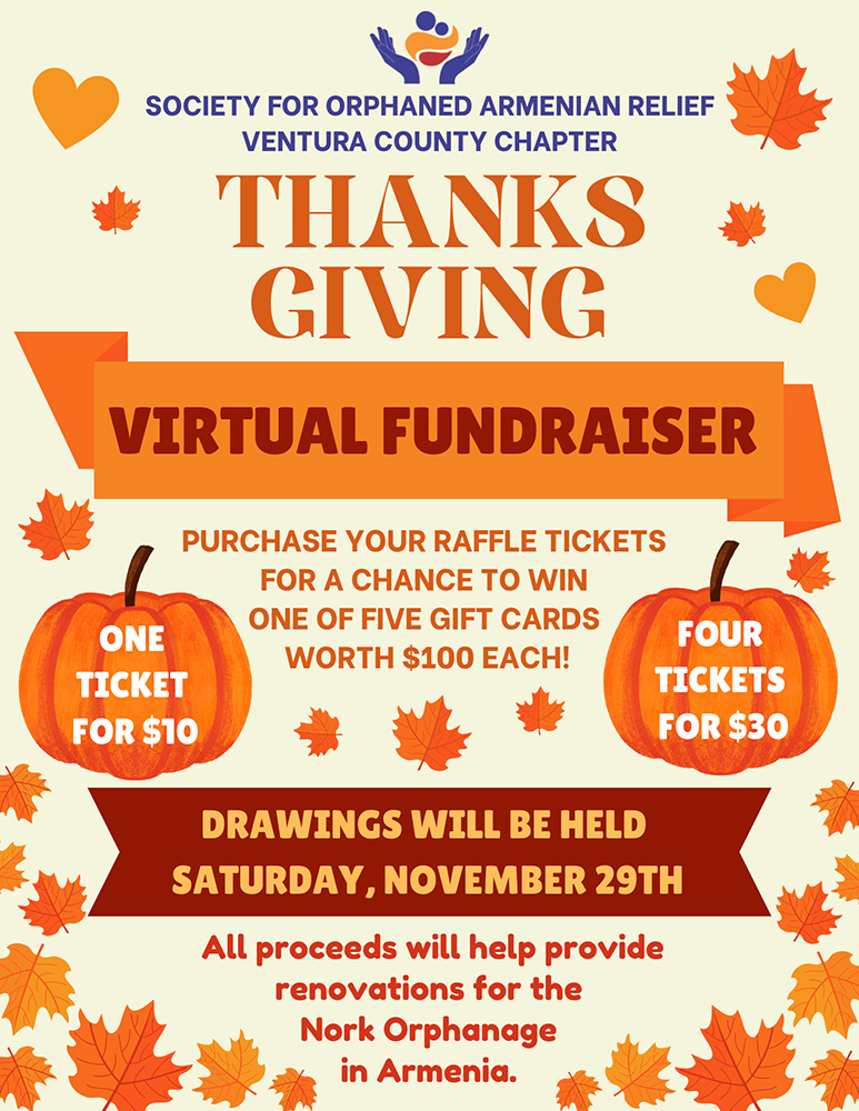 Orange and Beige Illustrative Thanksgiving Fundraiser Flyer 1