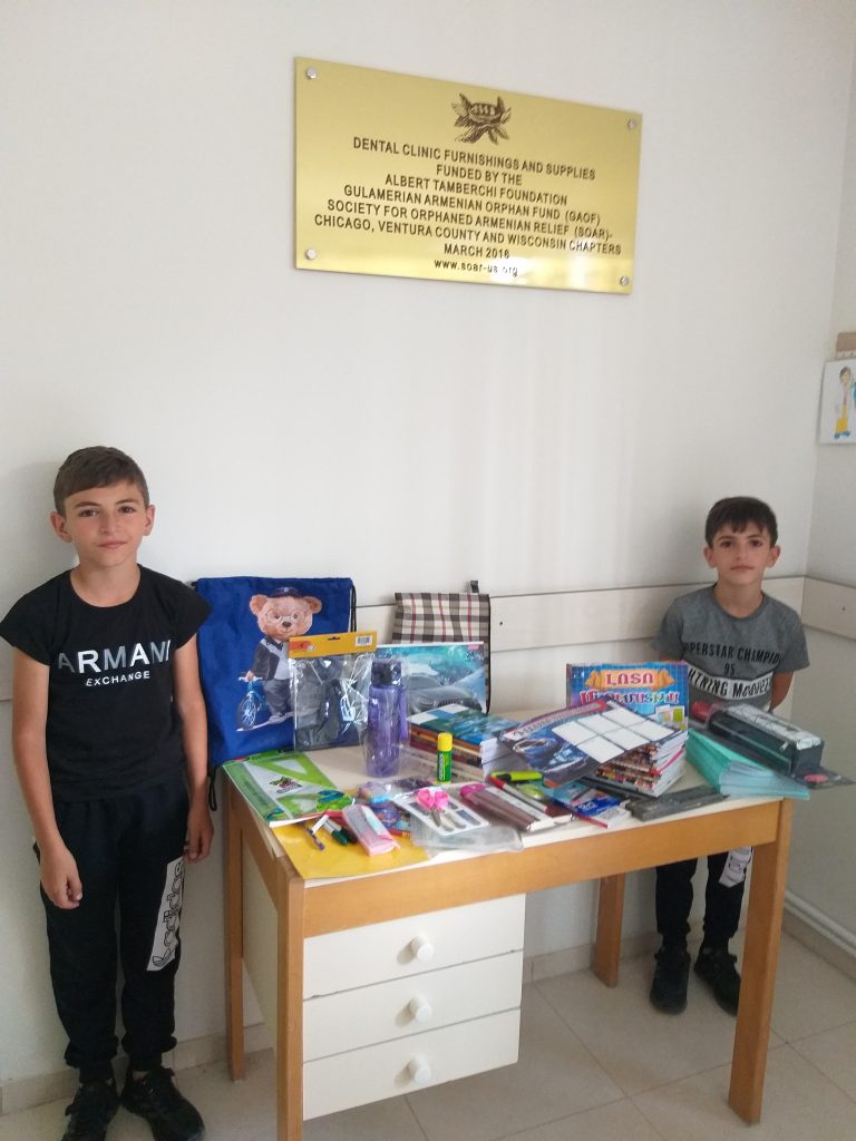 Sasun Grigoryan received school supplies and clothes