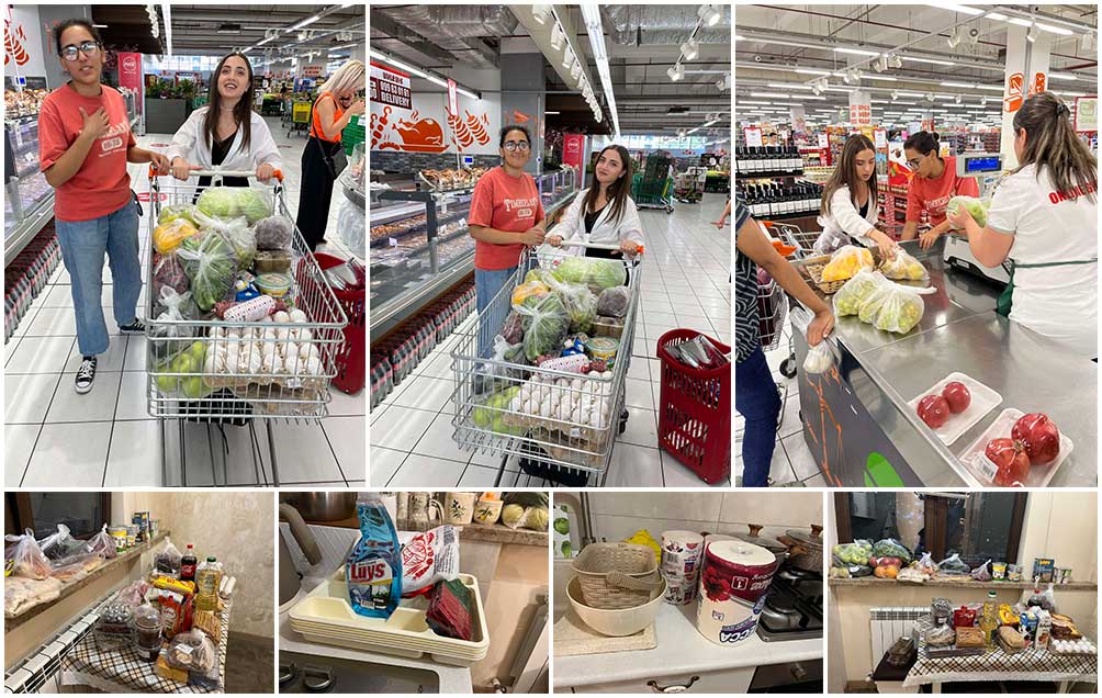 Compra de alimentos para los residentes en el nuevo Centro de Transición SOAR en Ereván